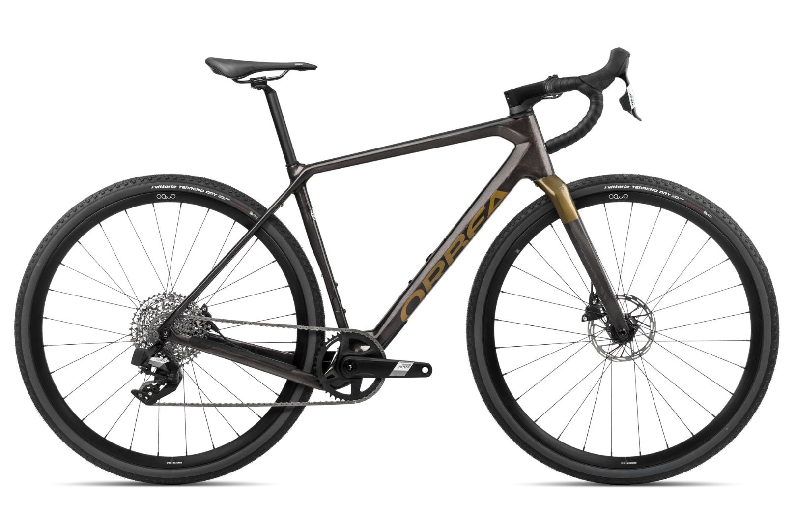 Bicicleta ORBEA Terra M41 eTEAM 1x 2024 Color Cosmic Carbon View - Metallic Olive Green (TALLA M)