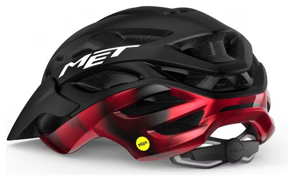 CASCO MET VELENO MIPS MEDIANO NEGRO ROJO