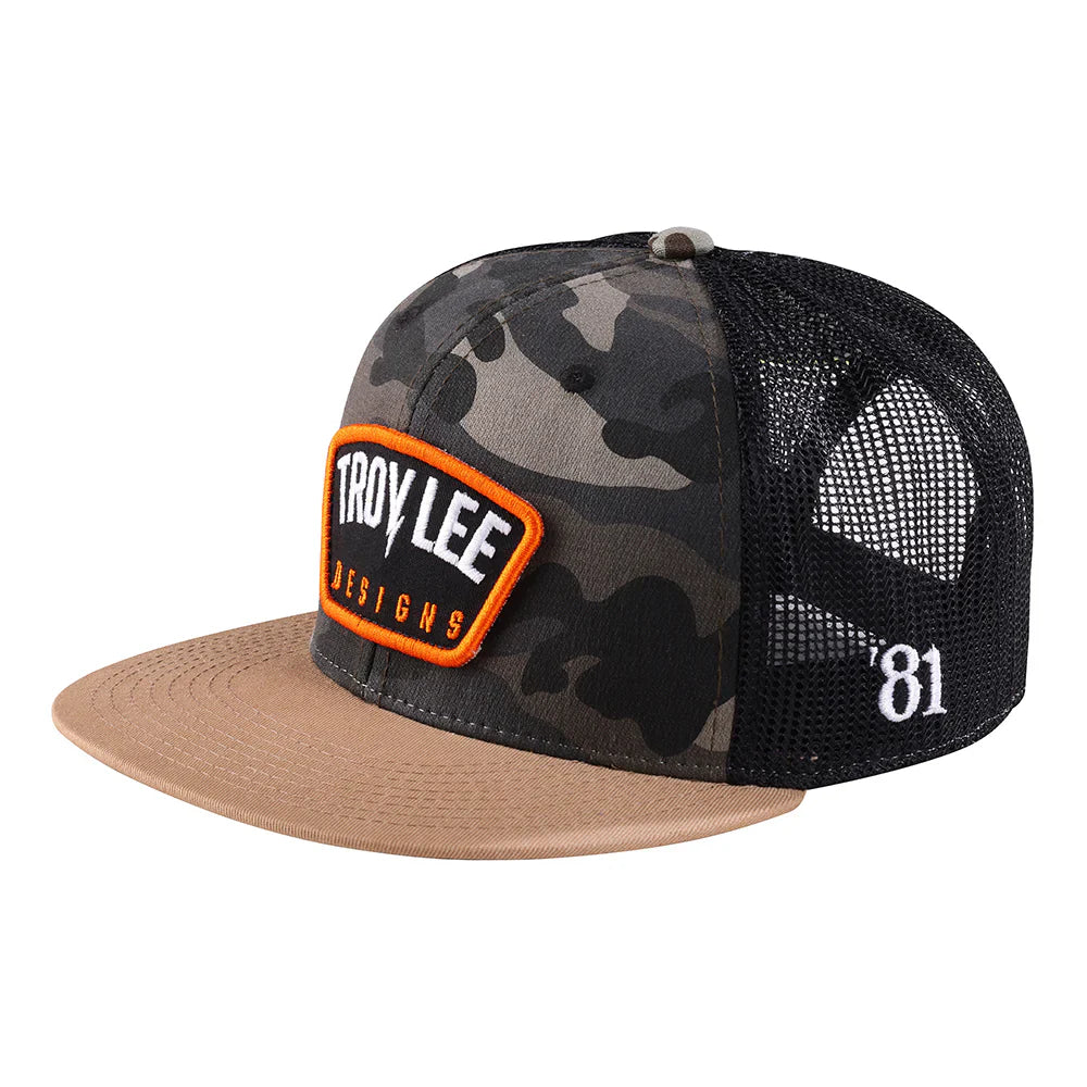 Trucker Snapback; Bolt Patch Black / Forest Camo