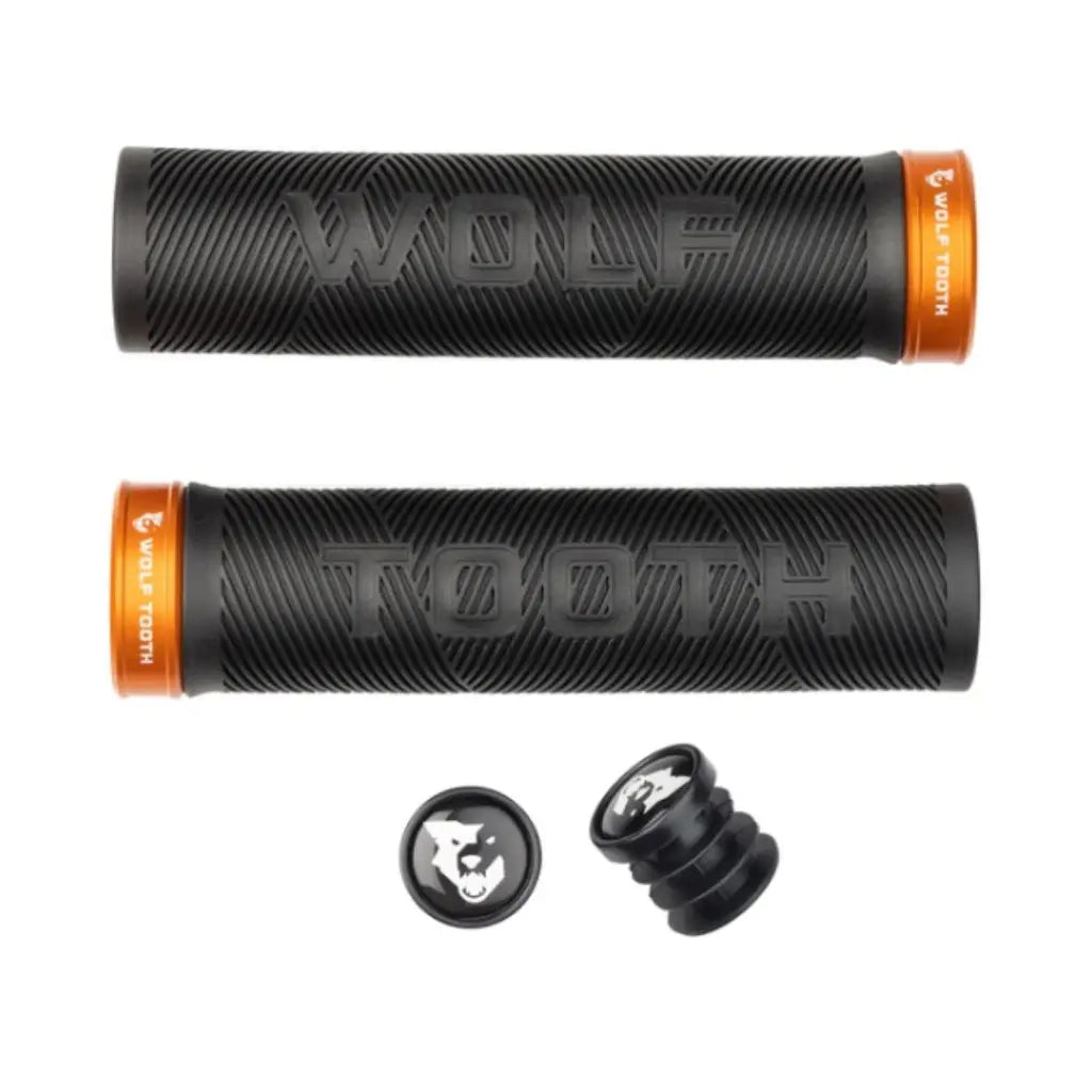 PUÑOS WOLFTOOTH ECHO LOCK ON GRIPS (Negro/Naranja)