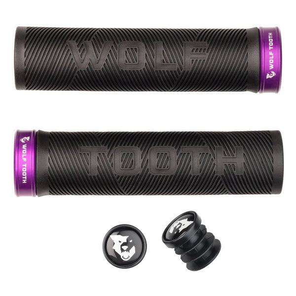 PUÑOS WOLFTOOTH ECHO LOCK ON GRIPS (Negro/Morado)